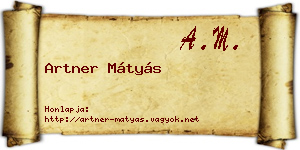 Artner Mátyás névjegykártya